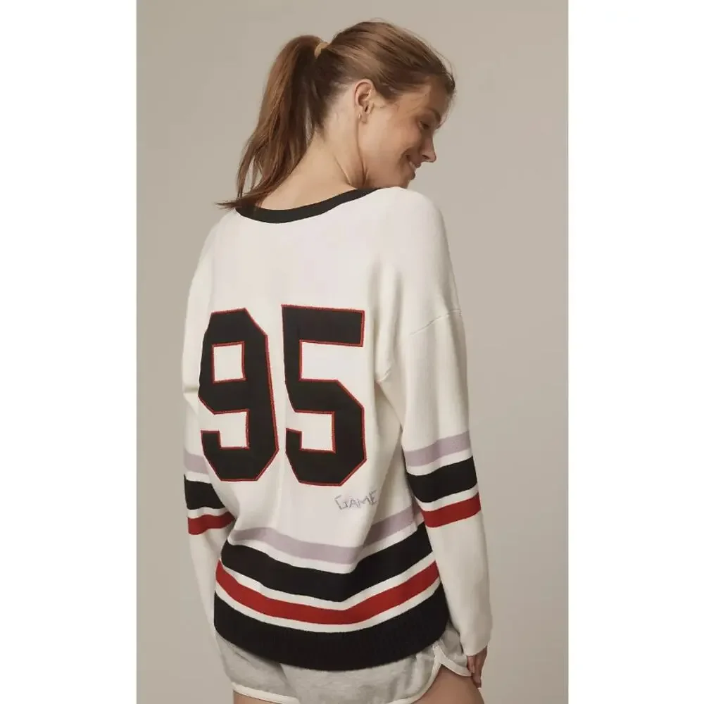 New Anthropologie Go Team Embroidered Henley Top - XL - Picture 2 of 3